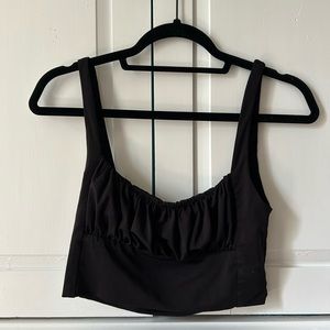 Simple Black Flattering Crop Top